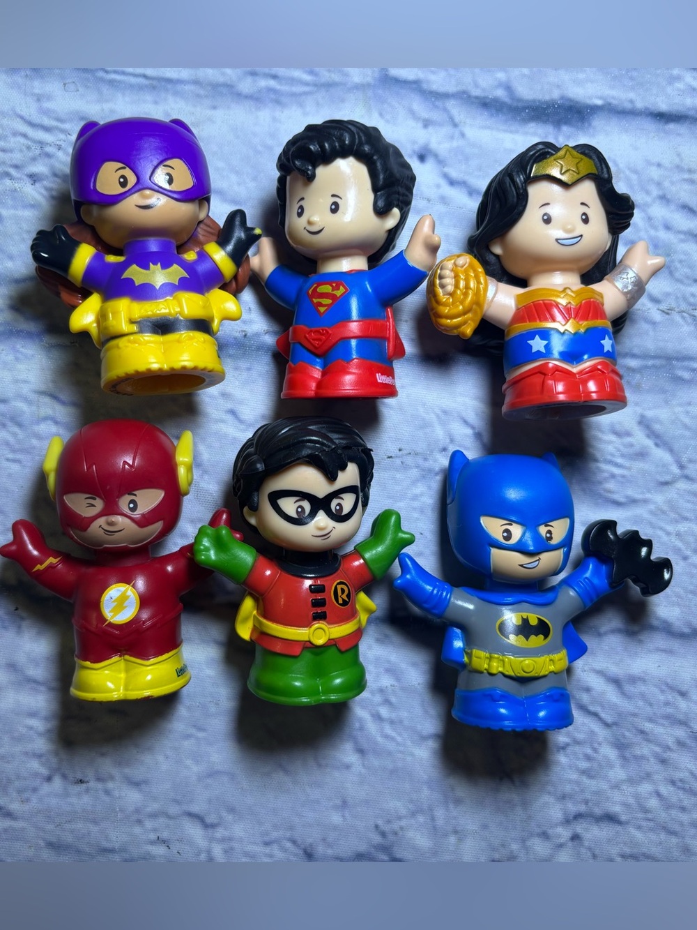 Lot Of 6 Fisher-Price Little People DC Super Friends Figures Superman Batman